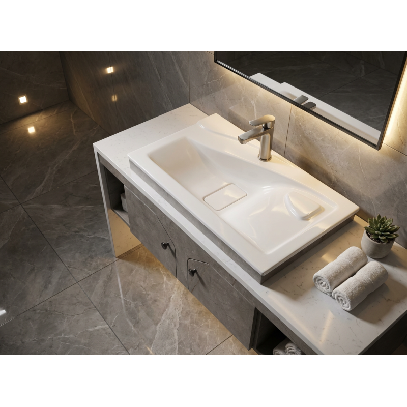 Plan Vasque lux 80 Avec Meuble Tunisie