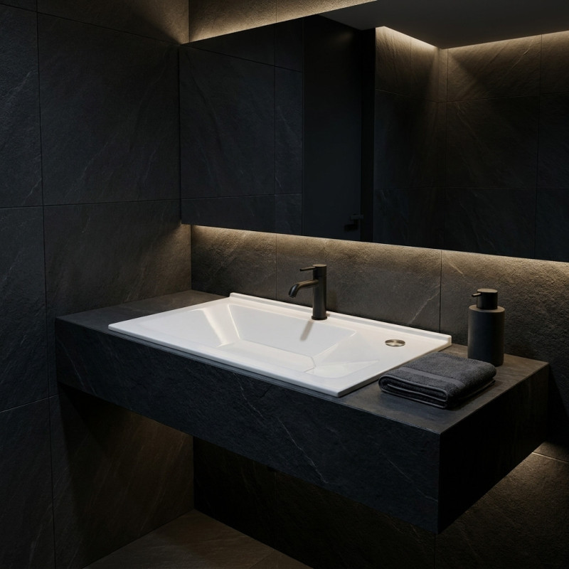 Plan Vasque 80cm STONFLEX Ivoire | EVA80