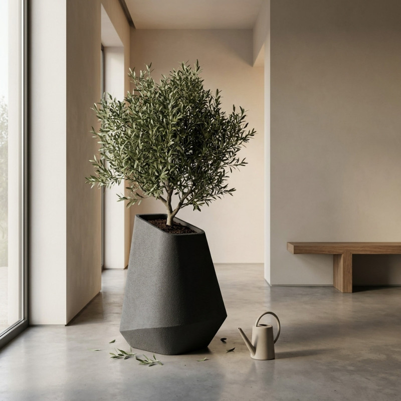 Pot de Fleurs Design GEO X en Béton Léger STONFLEX
