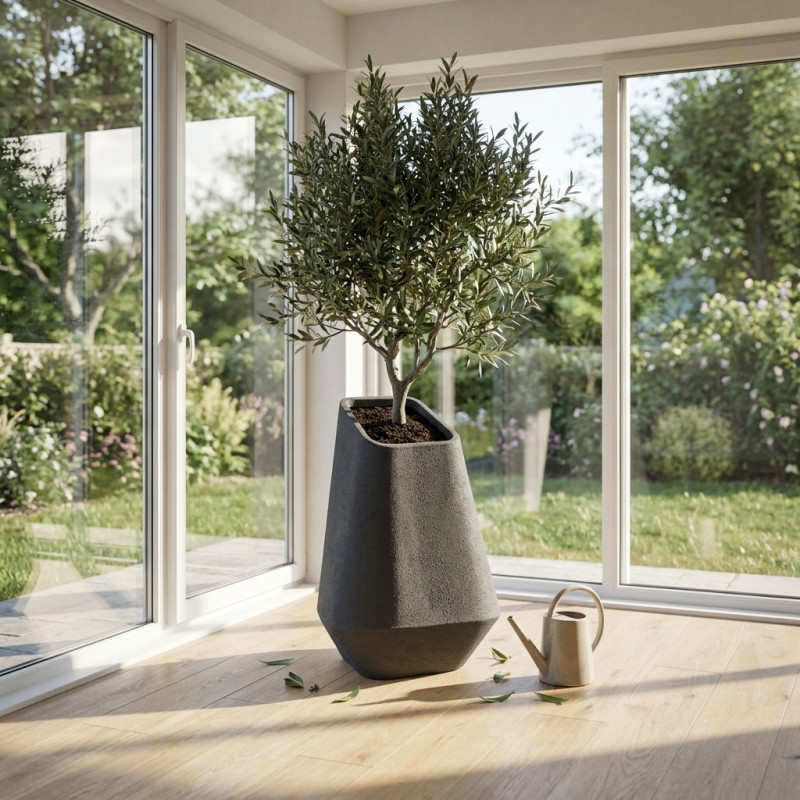 Pot de Fleurs Design GEO X en Béton Léger STONFLEX