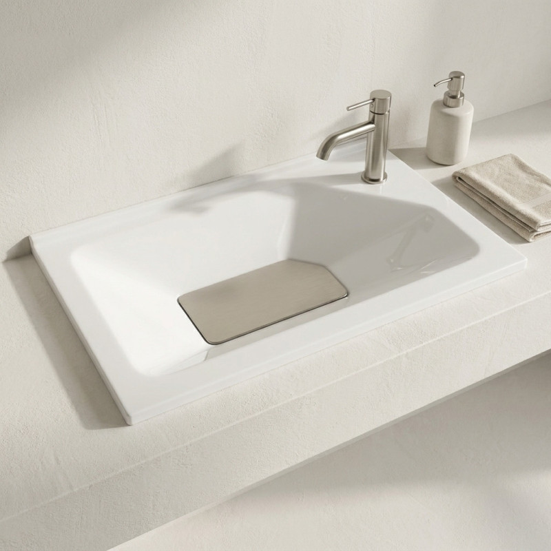 Plan Vasque 80cm STONFLEX Ivoire | EVA80