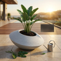 Pot de Fleurs Design SONIC 80 cm en GRC Léger STONFLEX