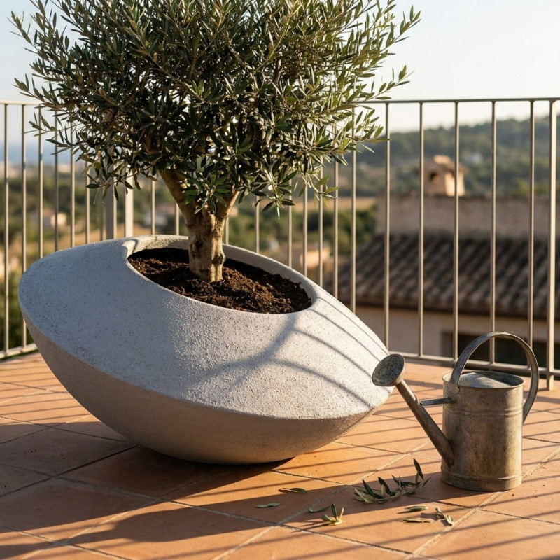Pot de Fleurs Design SONIC 80 cm en GRC Léger...
