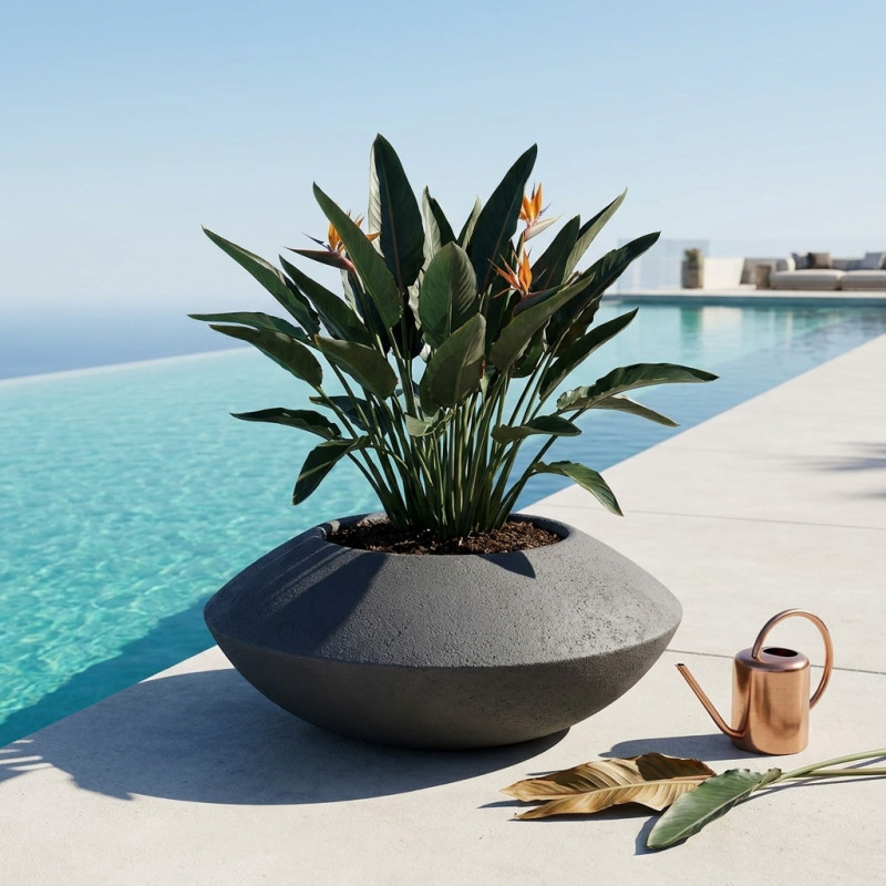 Pot Design SONIC 50 cm en GRC Léger STONFLEX