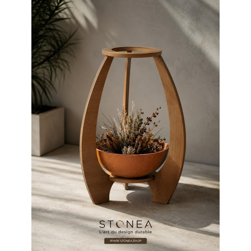 NESTA 45 Jardinière design sur support bois –...