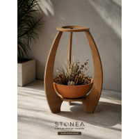 NESTA 45 Jardinière design sur support bois – Collection STONEA
