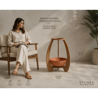 NESTA 45 Jardinière design sur support bois – Collection STONEA