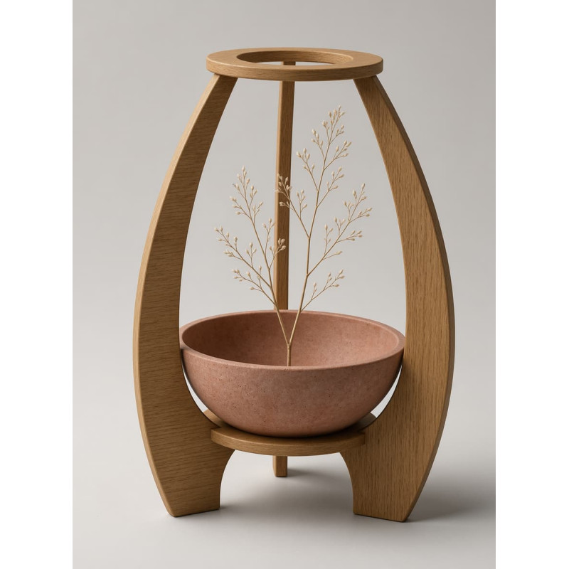 NESTA 45 Jardinière design sur support bois –...