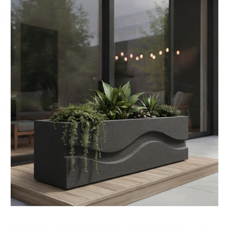 BAC A FLEURS RECTANGULAIRE "WAVE"