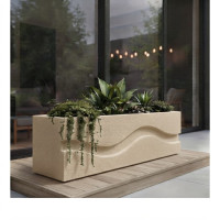 Bac à fleurs "WAVE" Rectangulaire 120 CM  en GFRC