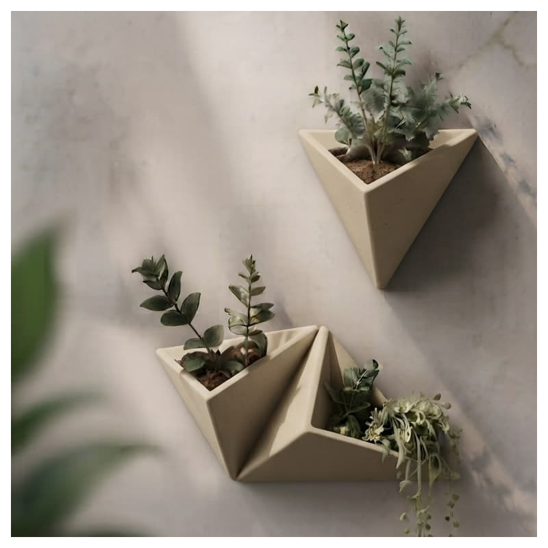 VERTEX™ Pot de fleurs mural design en béton fibré