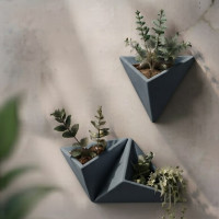 VERTEX™ Pot de fleurs mural design en béton fibré