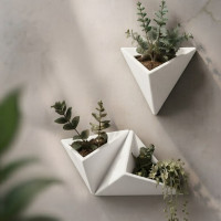 VERTEX™ Pot de fleurs mural design en béton fibré