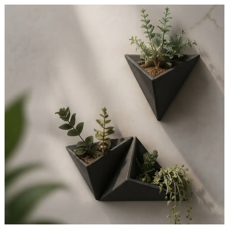 VERTEX™ Pot de fleurs mural design en béton fibré