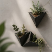 VERTEX™ Pot de fleurs mural design en béton fibré