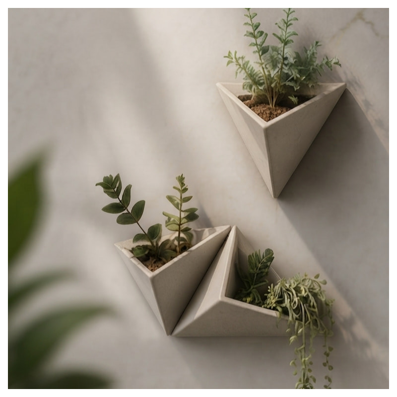 VERTEX™ Pot de fleurs mural design en béton fibré