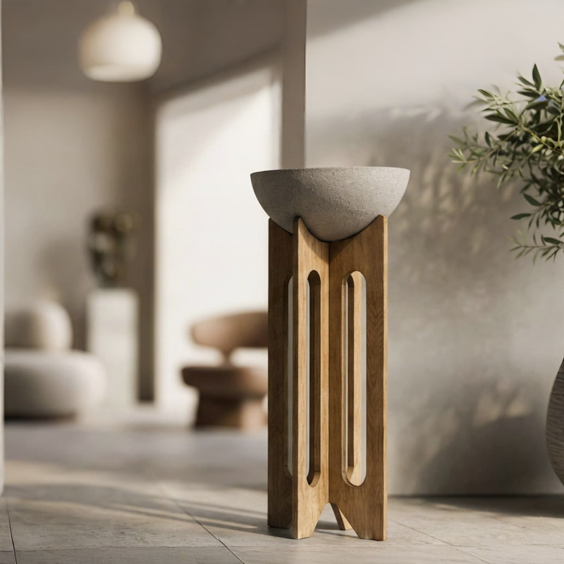 ALTA Stand 100 ,Pot Design sur Support en Bois