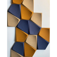 Panneau Mural 3D Géométrique en Béton Coloré — Collection Facettes