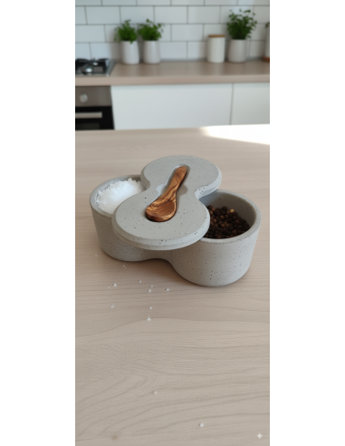 Boîte 8 en béton (concrète) pour sel/épices